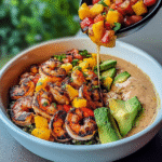 Fiesta Shrimp and Avocado Bowls with Mango Salsa