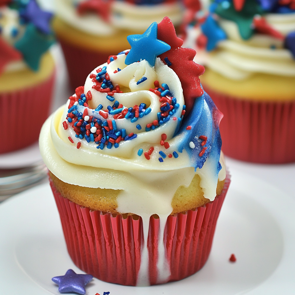 Festive 4th of July Cupcakes