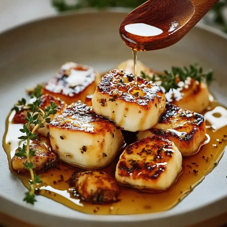 Golden Halloumi with Honey & Thyme