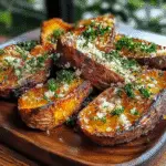 Garlic Parmesan Sweet Potato Wedges