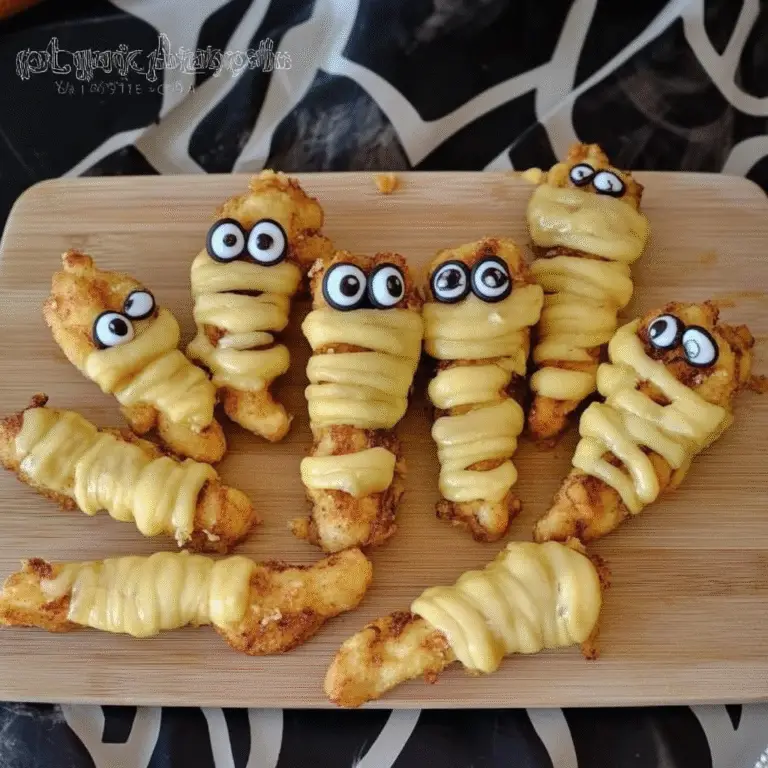 Spooky Mummy Chicken Fries Recipe for Halloween Fun
