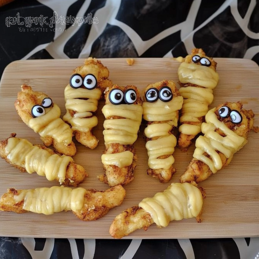 Spooky Mummy Chicken Fries Recipe for Halloween Fun