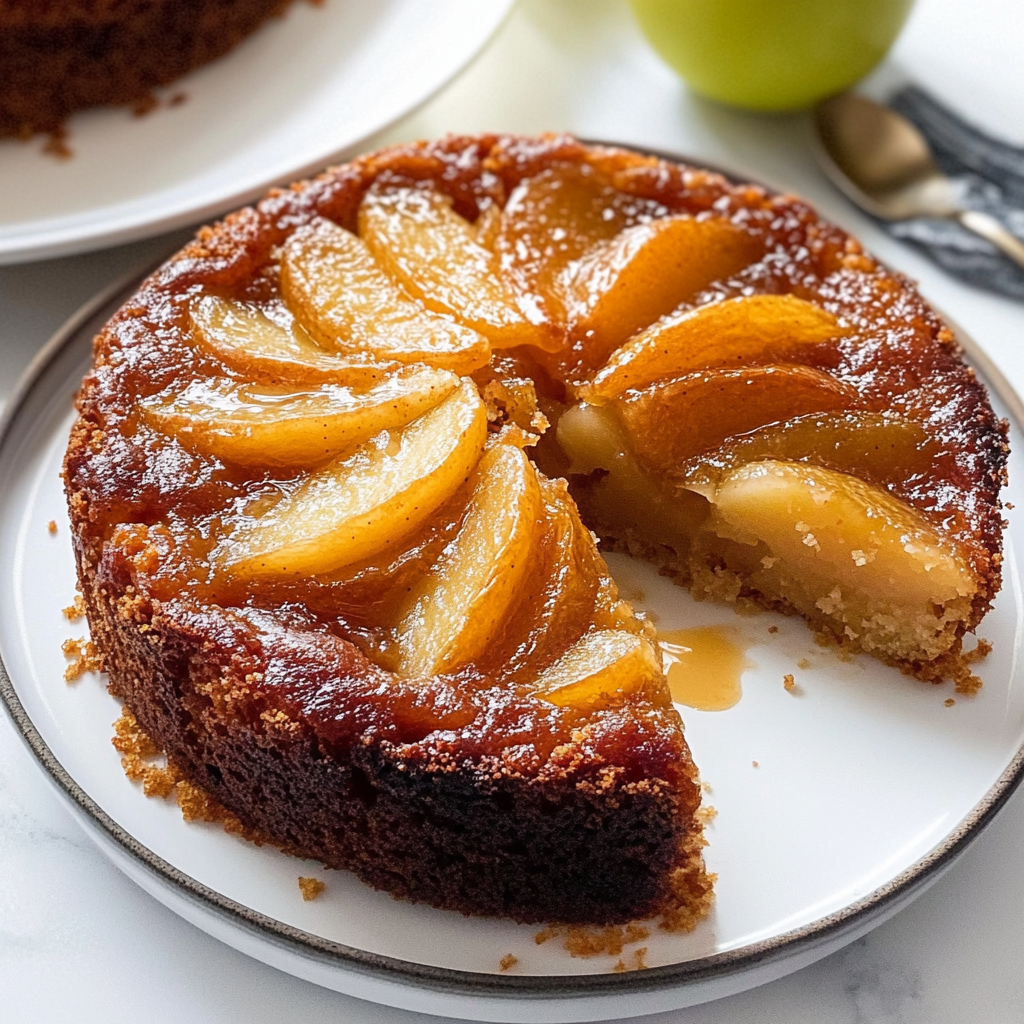 Autumn Caramel Apple Upside Down Cake