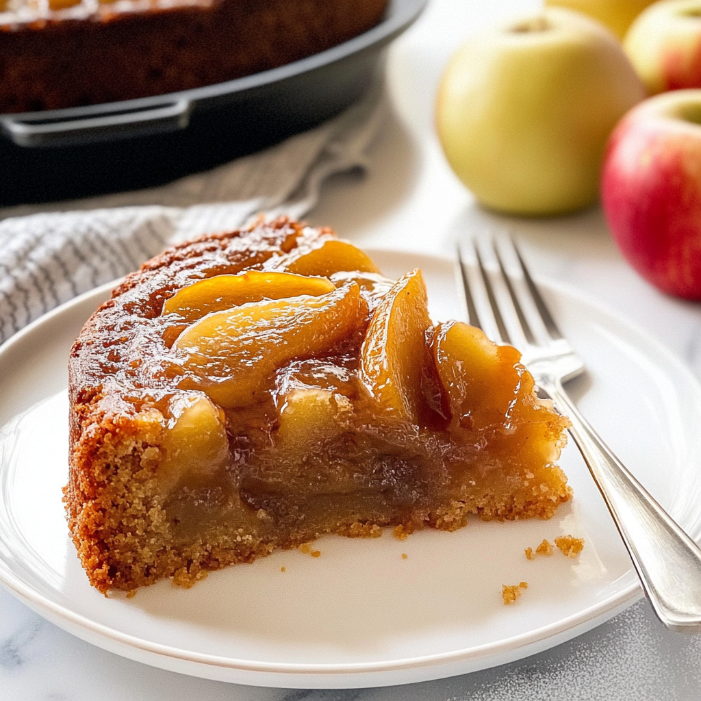 Autumn Caramel Apple Upside Down Cake