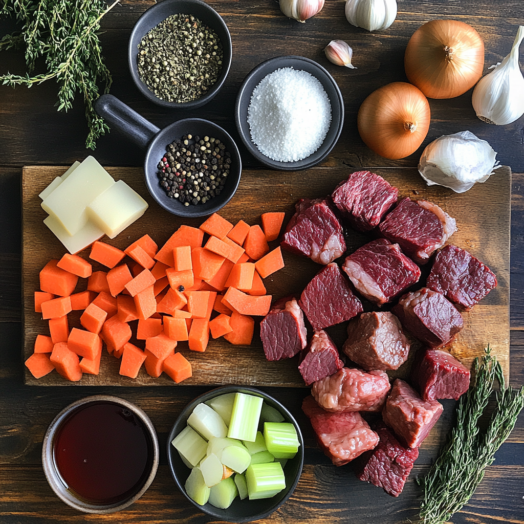 Beef Bourguignon ingredients