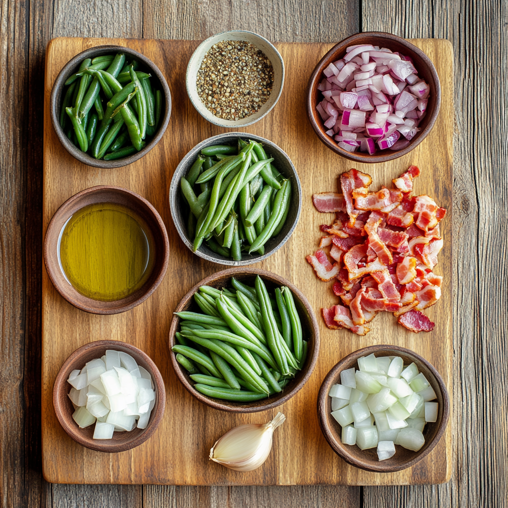 Cajun Smothered Green Beans ingredients