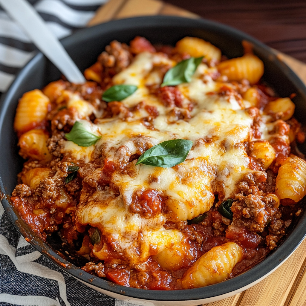 Cheesy Bolognese Gnocchi Bake