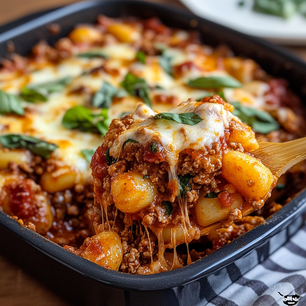 Cheesy Bolognese Gnocchi Bake