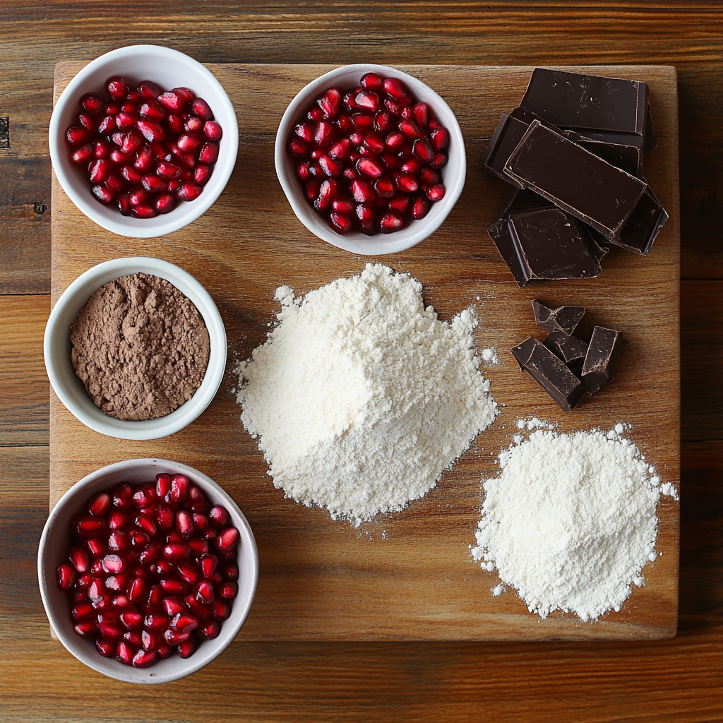 Chocolate Pomegranate Tart ingredients
