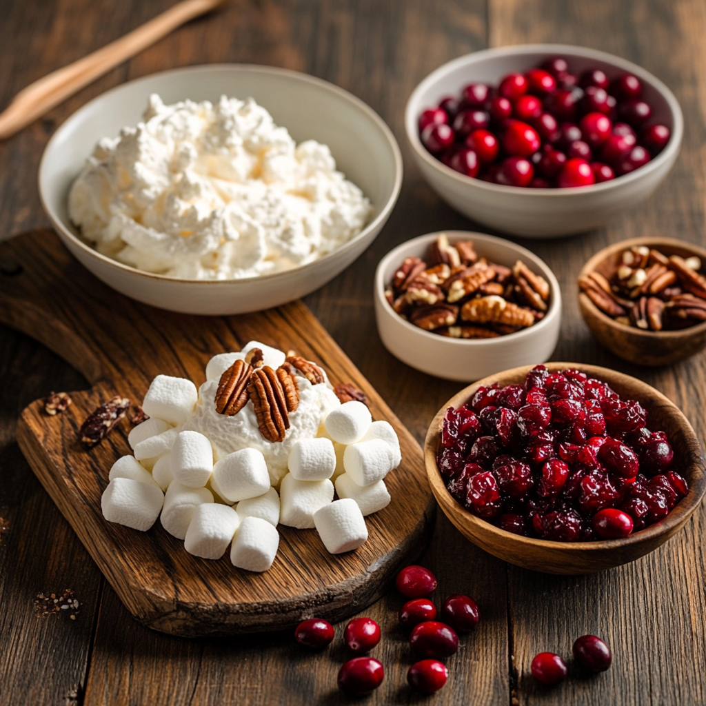Cranberry Fluff Salad ingredients