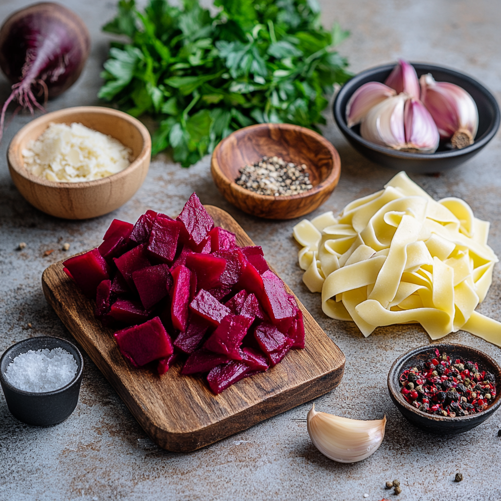 Creamy Beet Pasta Sauce ingredients