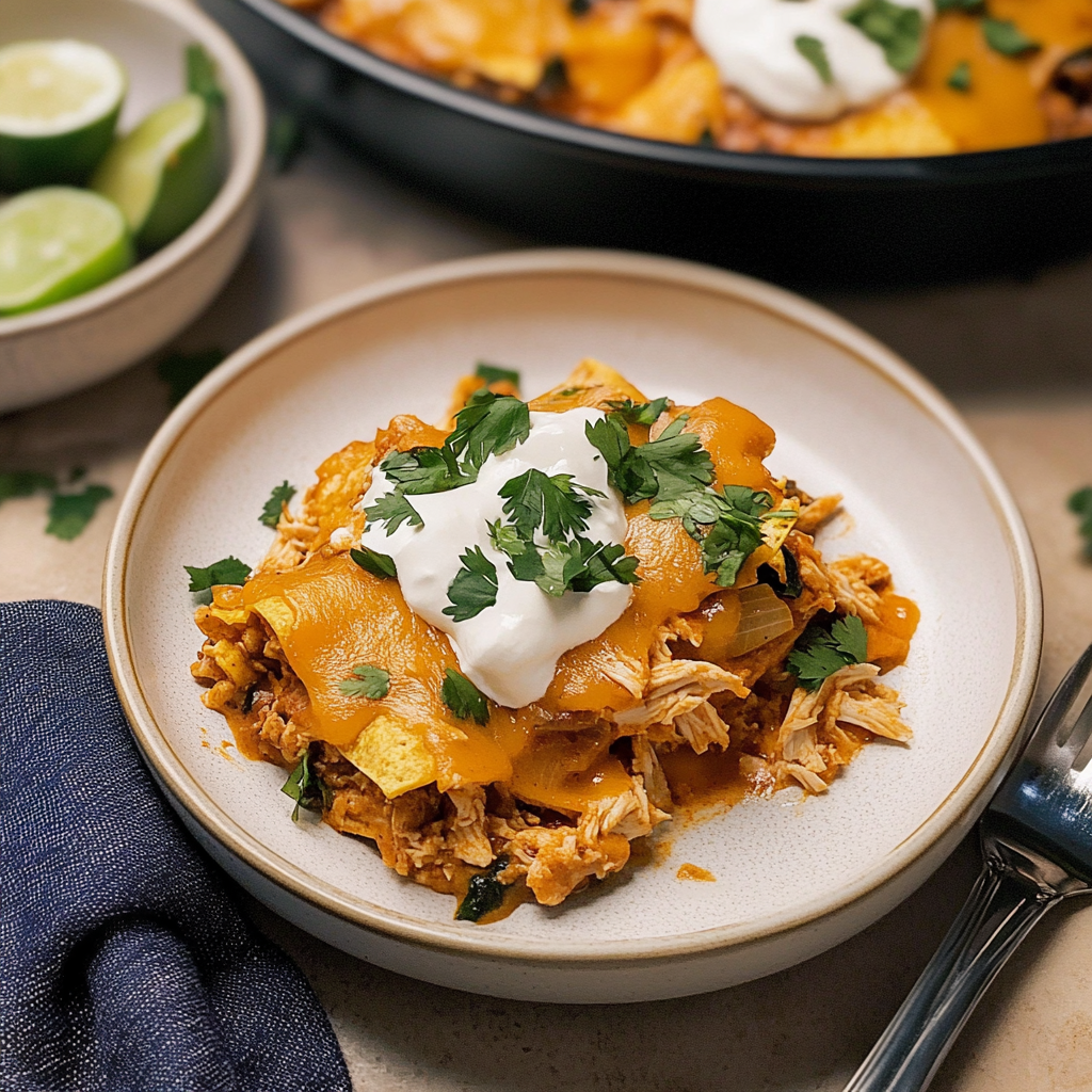 Crock-Pot Chicken Enchilada Casserole