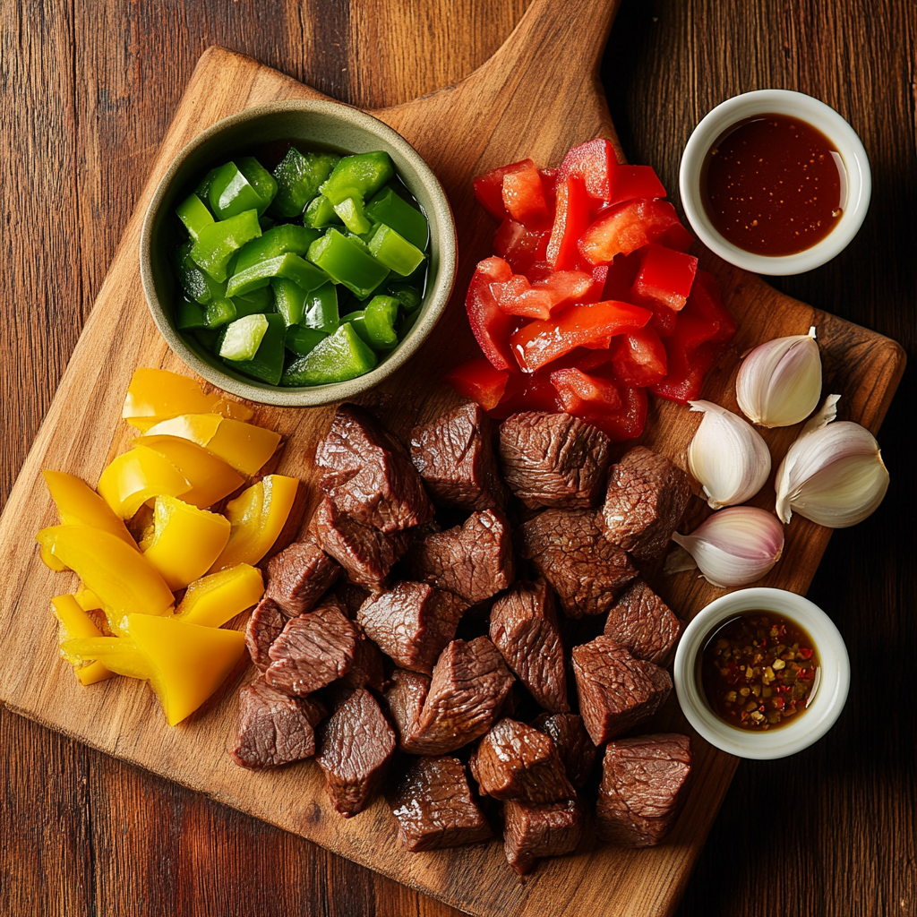 Crock Pot Pepper Steak ingredients