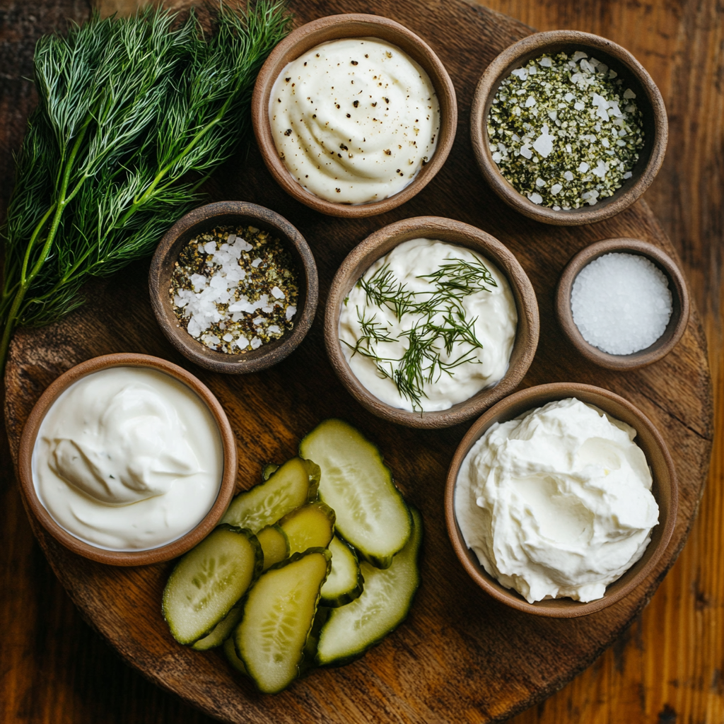 Dill Pickle Dip ingredients