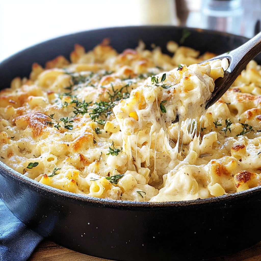 French Onion Chicken Macaroni and Cheese