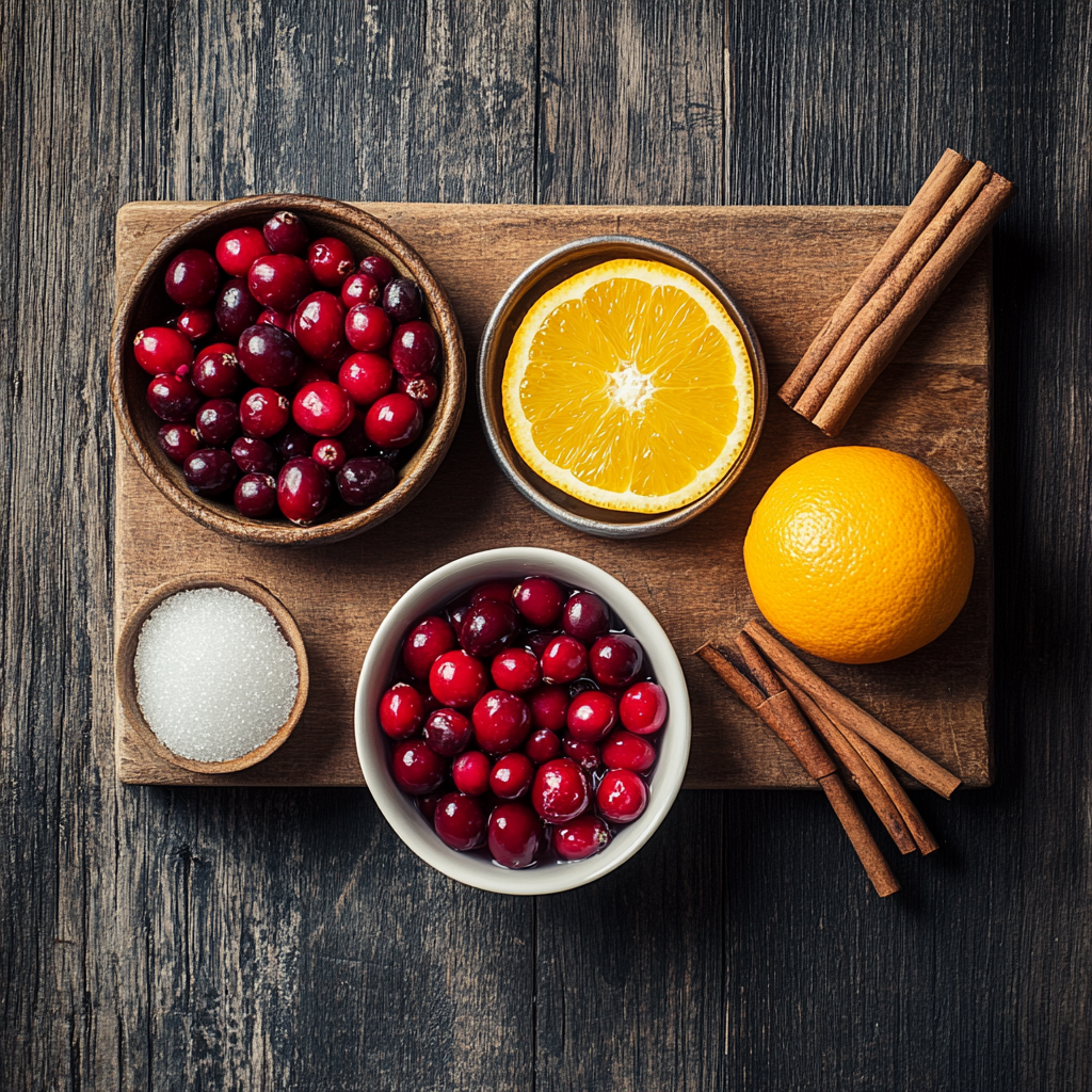 Homemade Cranberry Sauce ingredients
