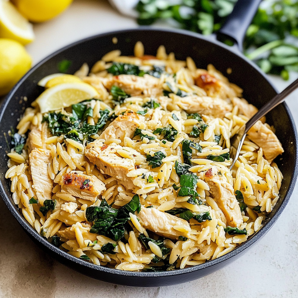 Lemon Chicken Orzo Pasta