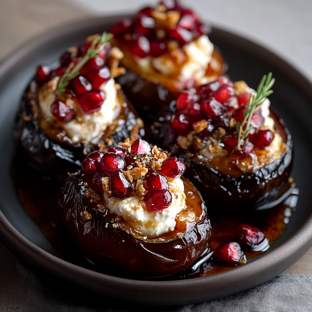 Mascarpone Stuffed Dates with Pomegranate and Honey