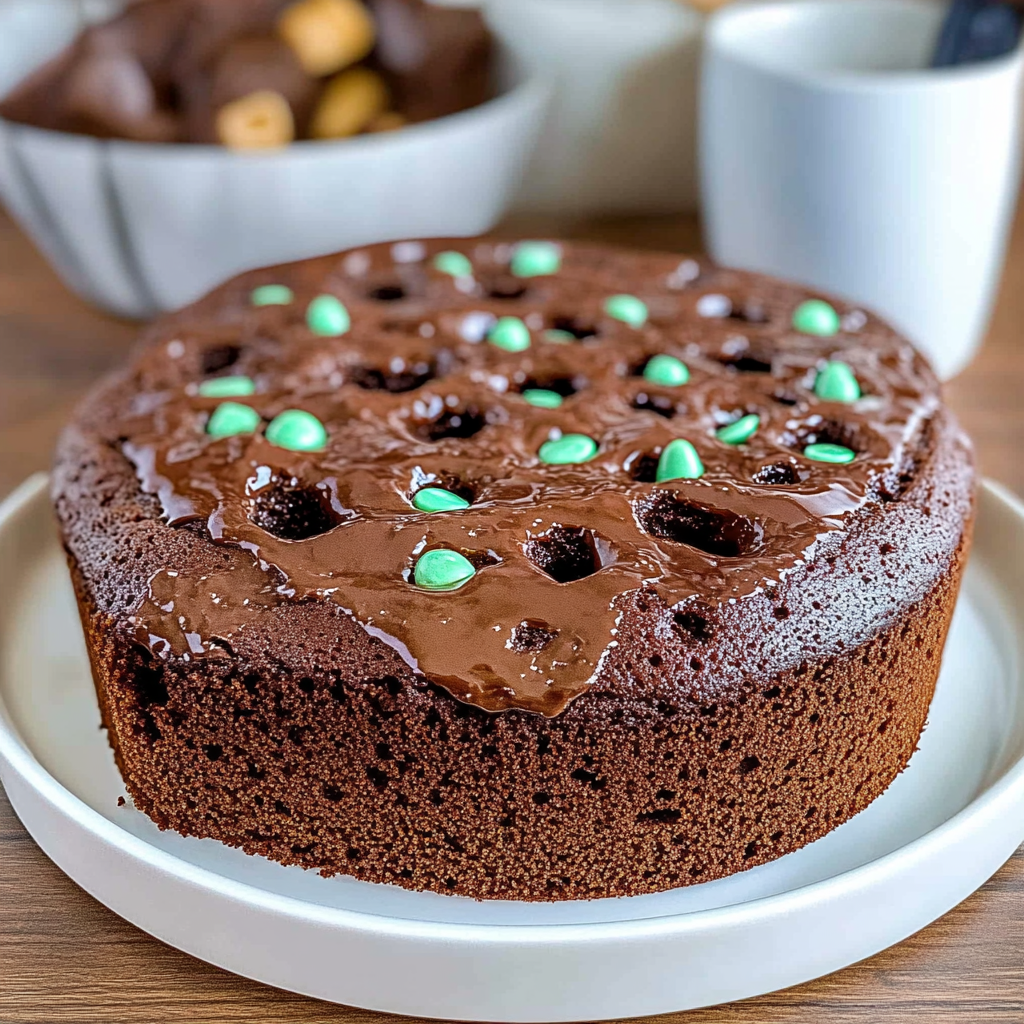 Mint Chocolate Poke Cake
