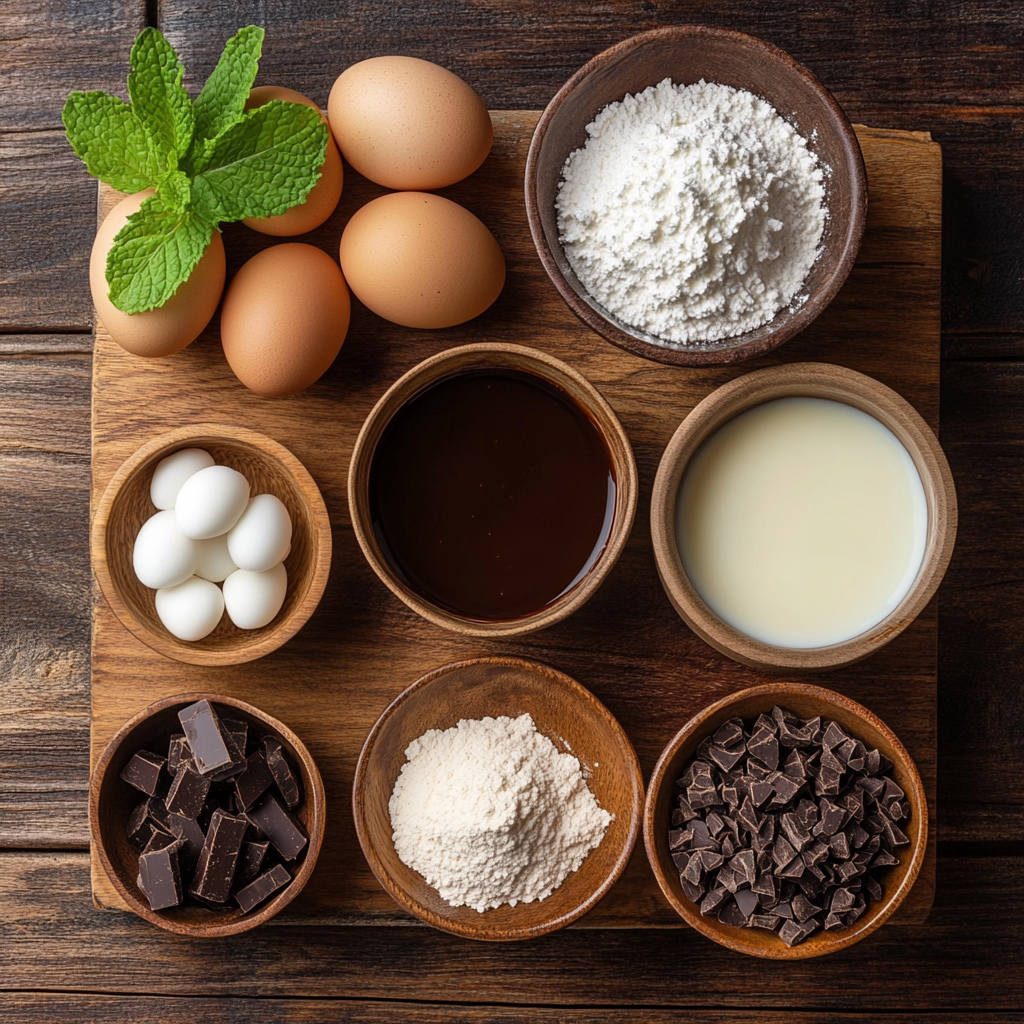 Mint Chocolate Poke Cake ingredients