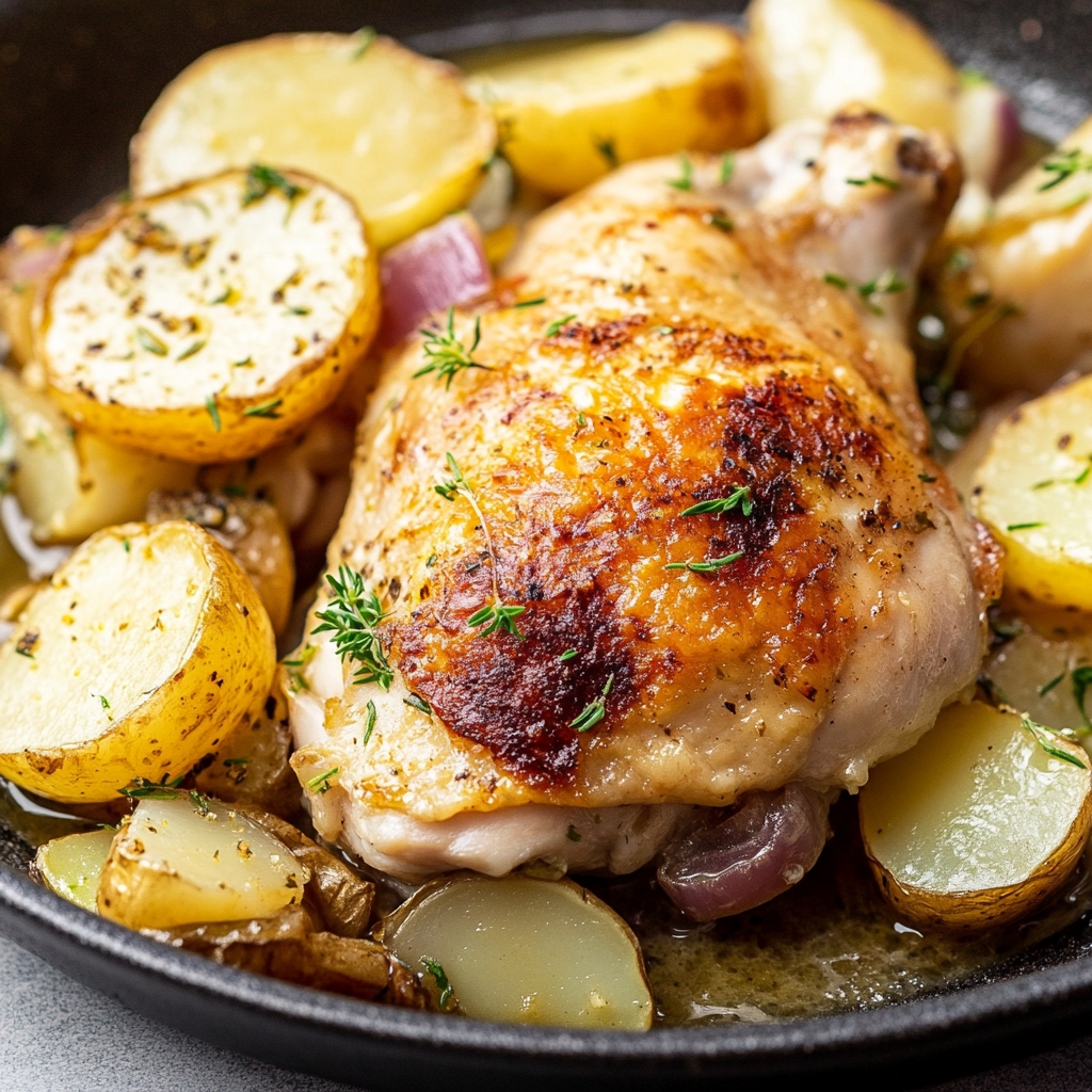 One Pan Chicken with Potatoes and Fennel