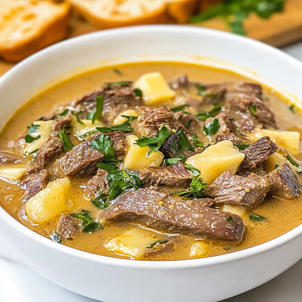 Philly Cheesesteak Soup
