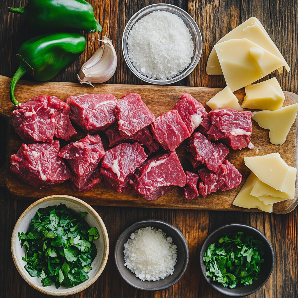 Philly Cheesesteak Soup ingredients