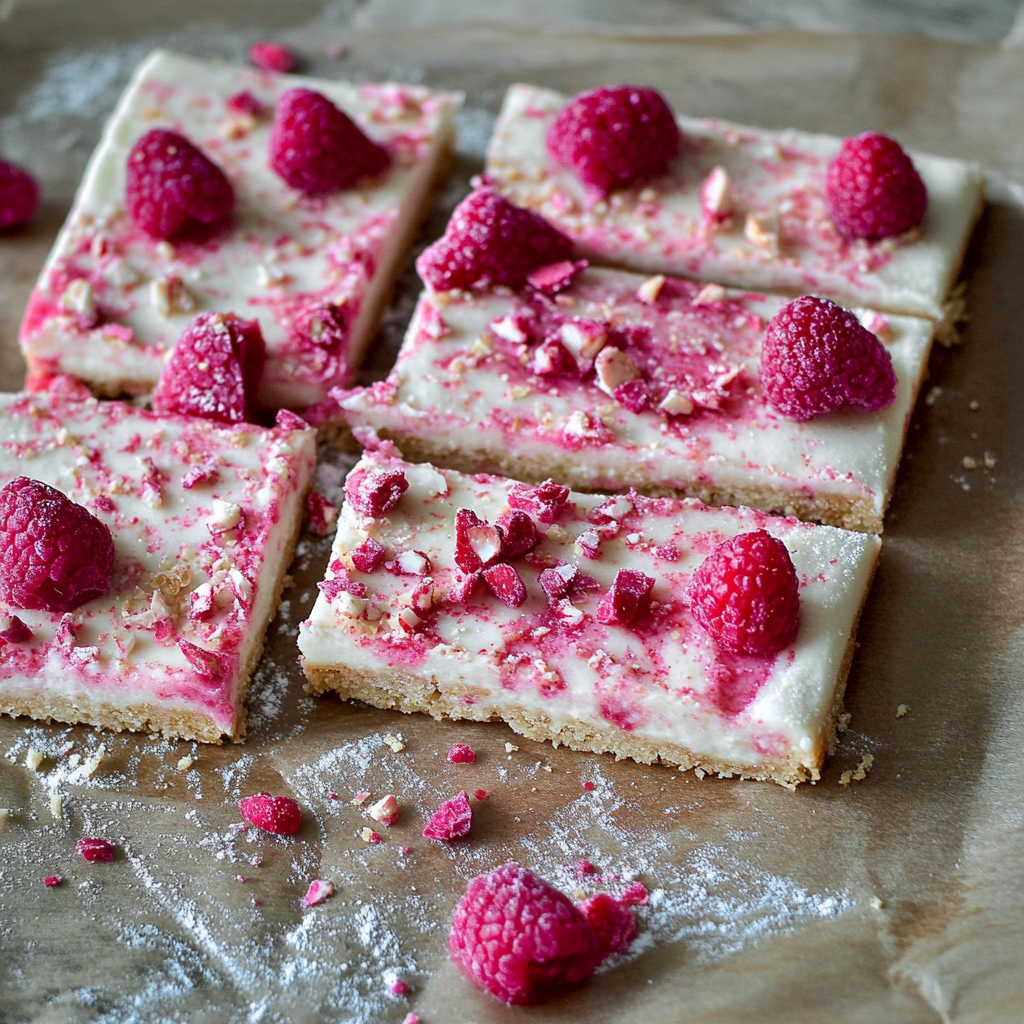 Raspberry Shortbread Bar Cookies with Almond Icing