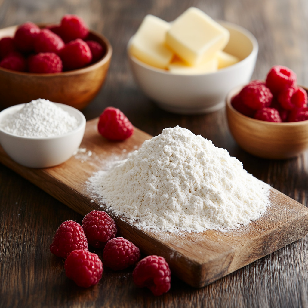 Raspberry Shortbread Bar Cookies with Almond Icing ingredients