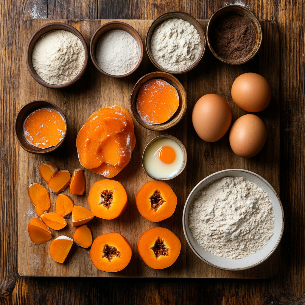 Spiced Persimmon Bread ingredients