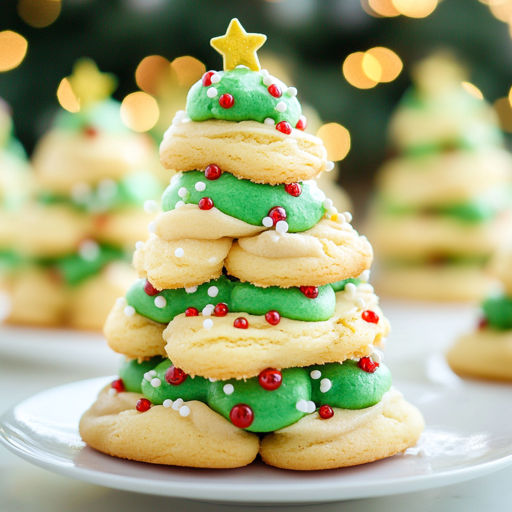 Stacked Christmas Tree Cookies