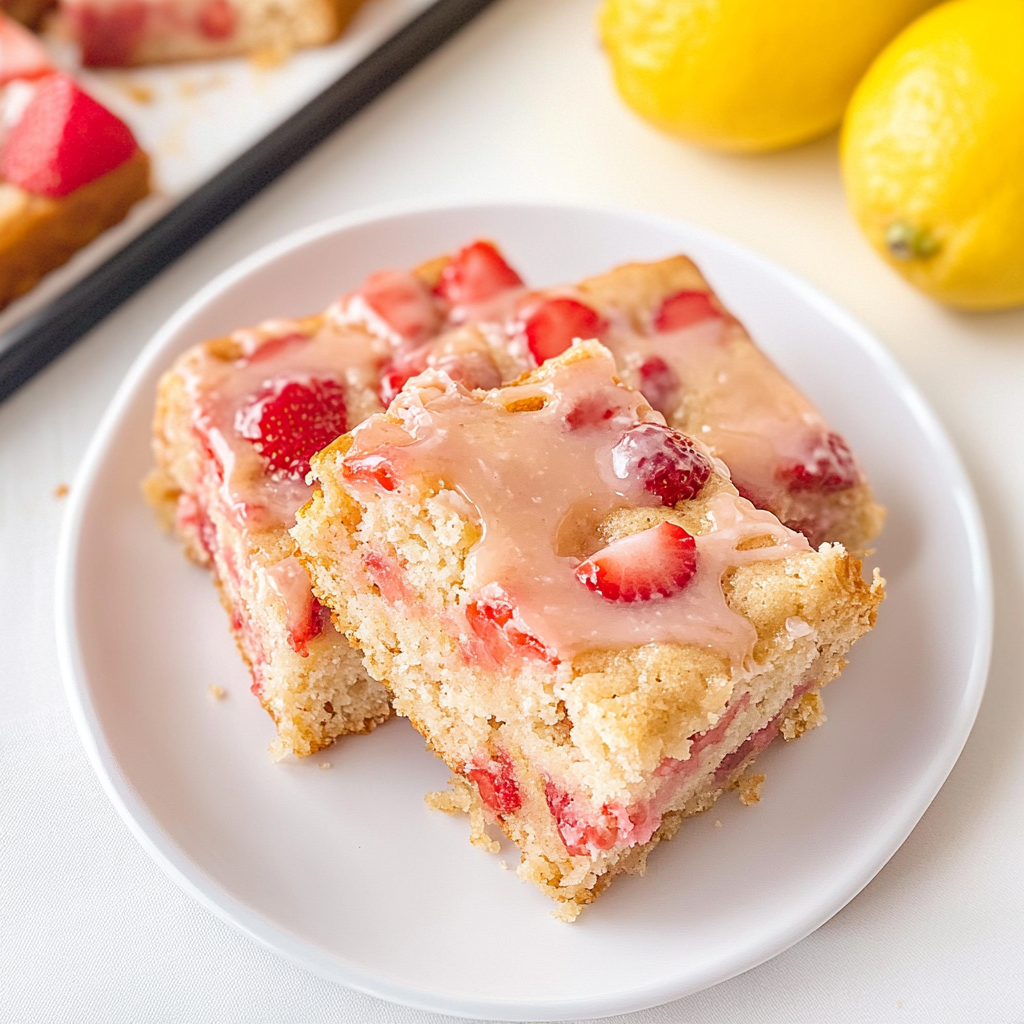 Strawberry Lemon Blondies