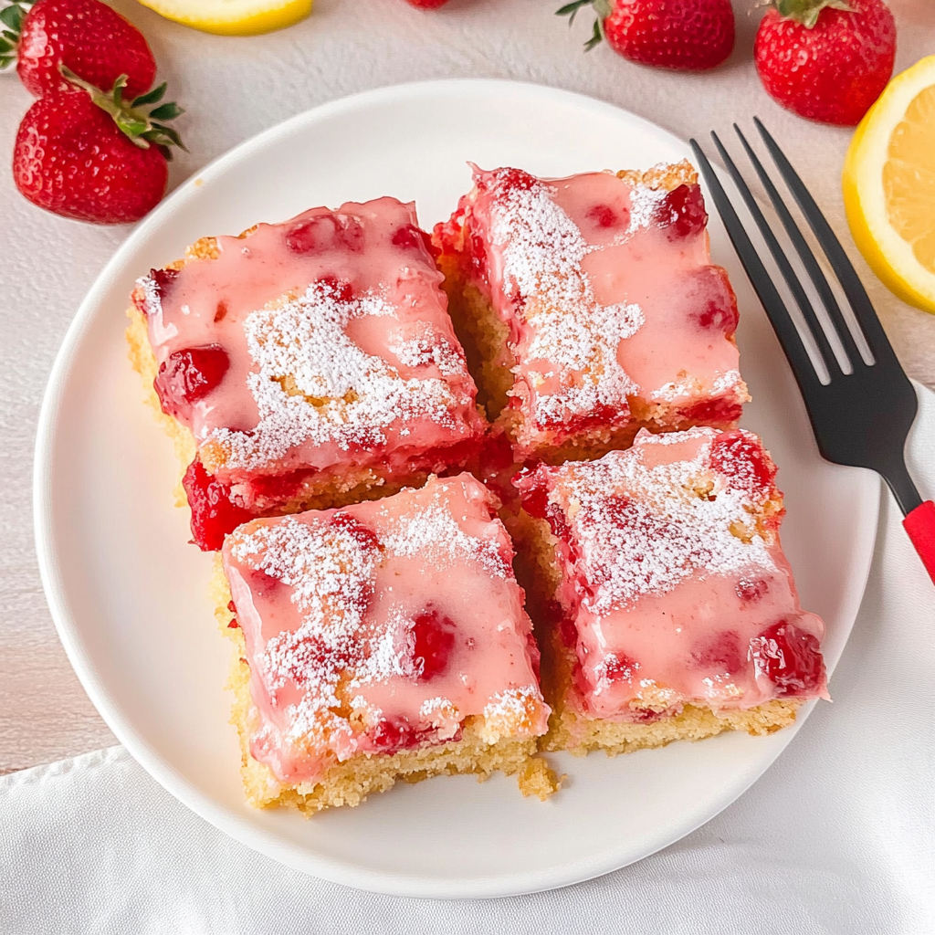 Strawberry Lemon Blondies