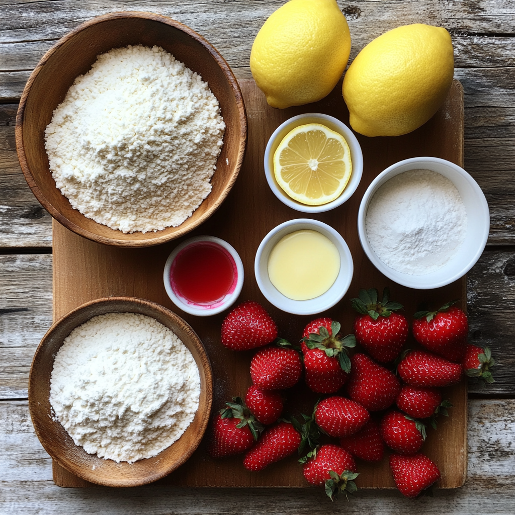 Strawberry Lemon Blondies ingredients