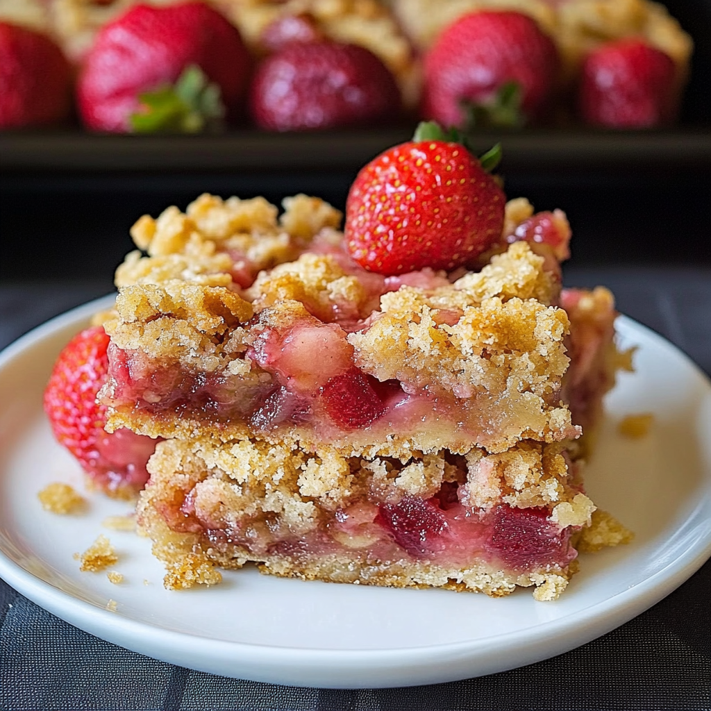 Strawberry Rhubarb Crumb Bars