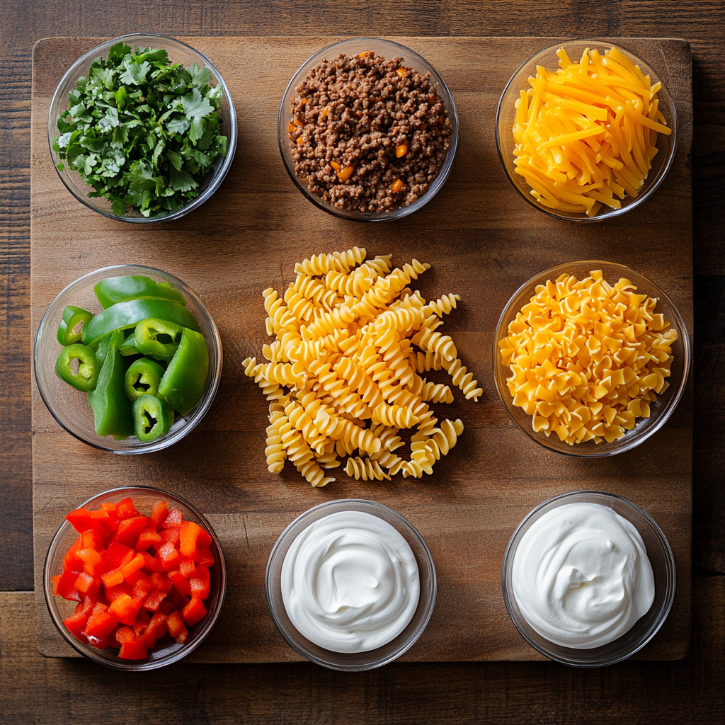 Taco Pasta ingredients