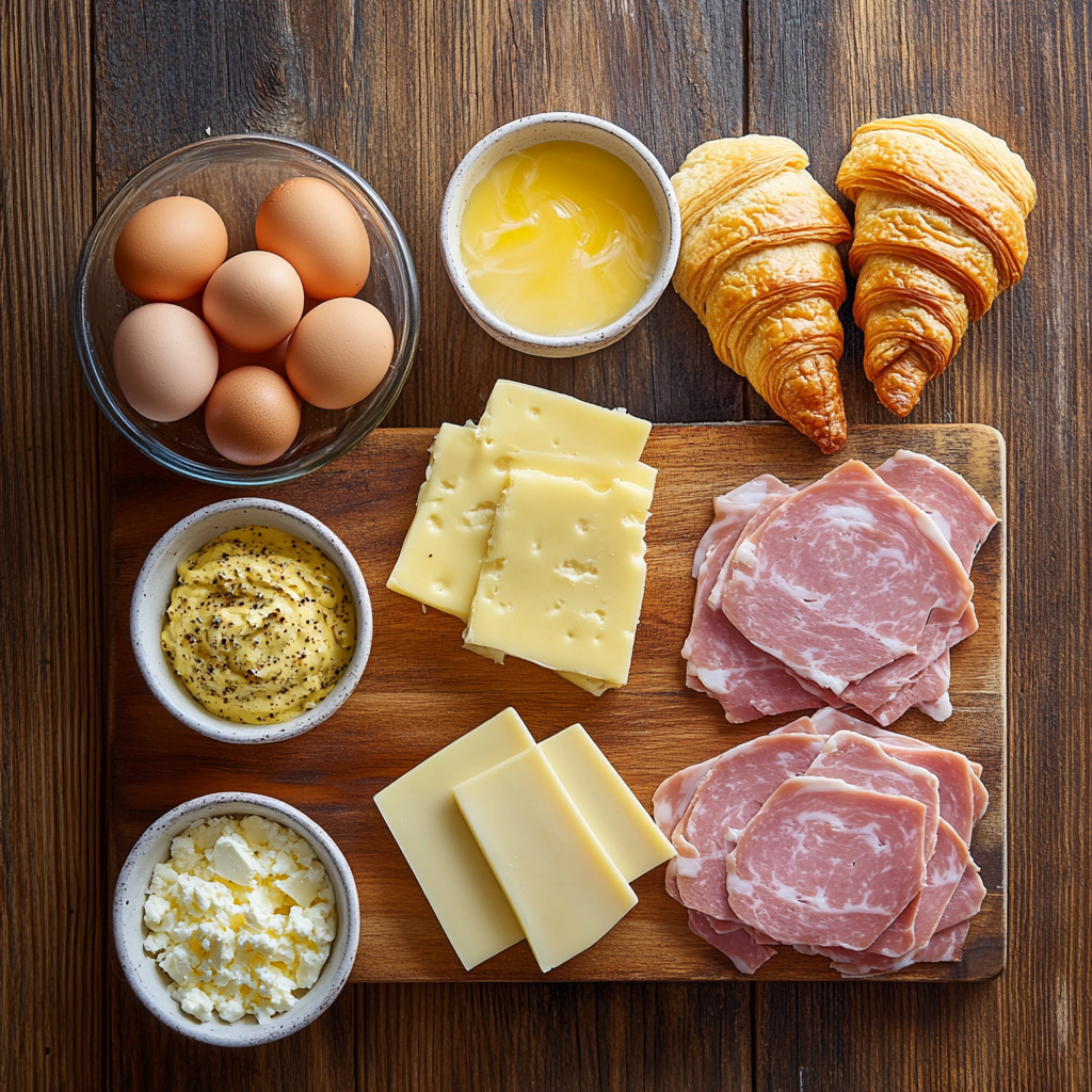 Baked Ham and Cheese Croissants