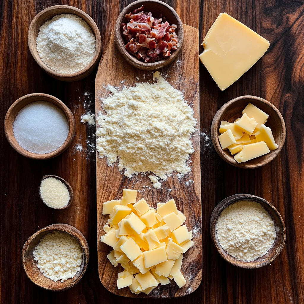 Black Pepper Cheddar Bacon Biscuits ingredients