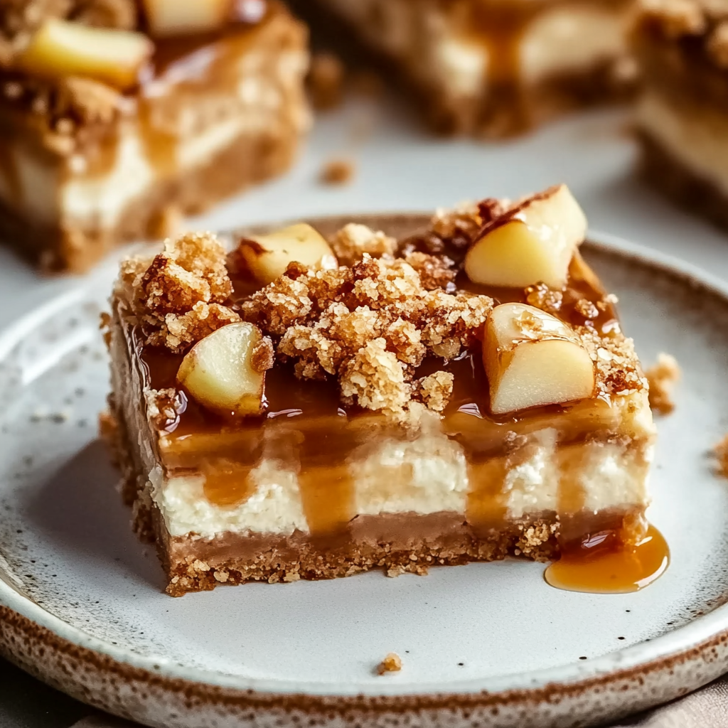 Caramel Apple Cheesecake Bar Treats