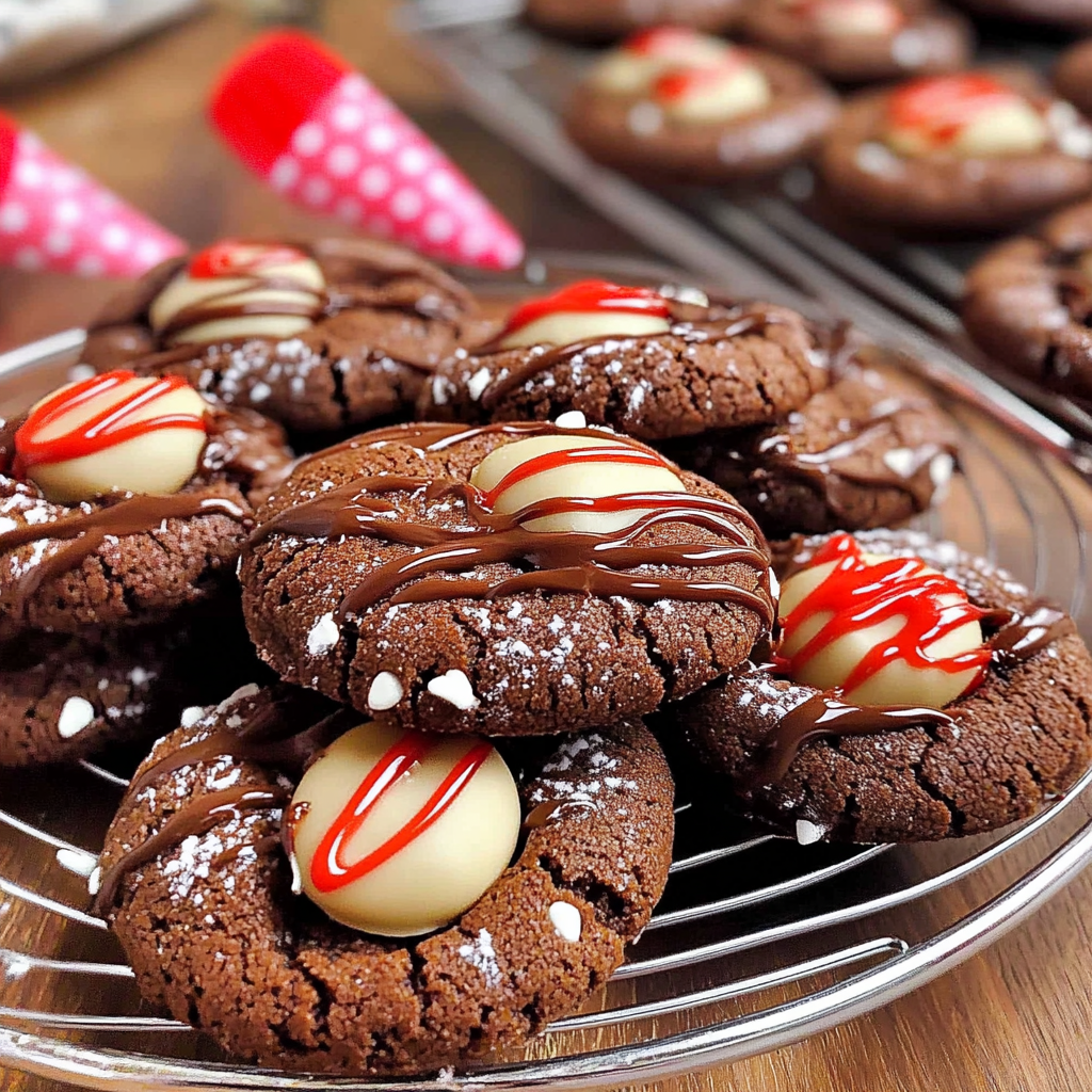 Chocolate Mint Blossom Cookies