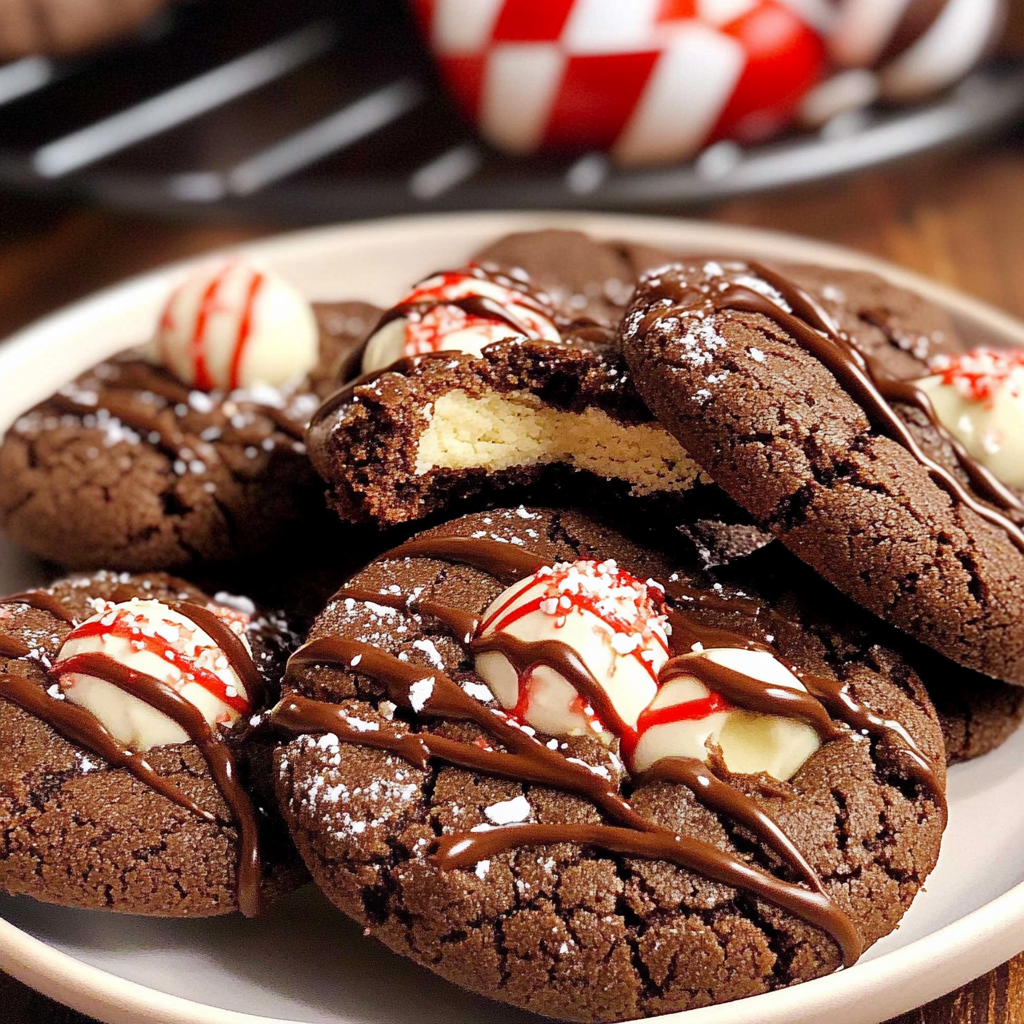 Chocolate Mint Blossom Cookies