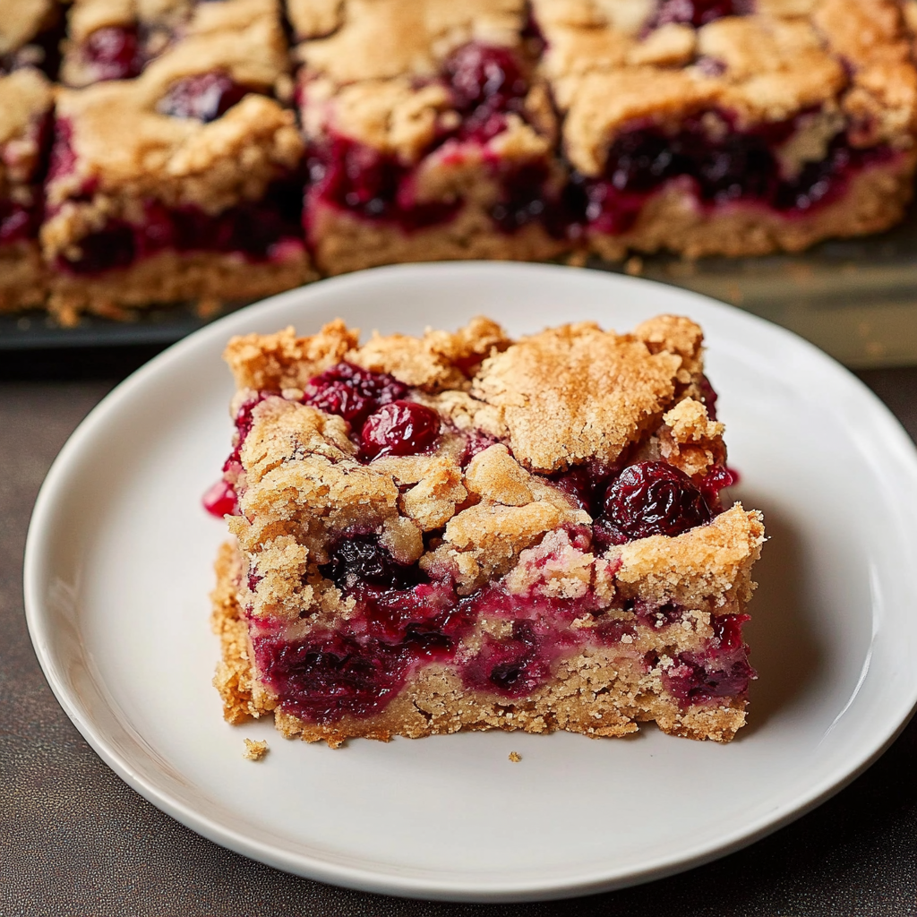 Christmas Buttery Cranberry Streusel Crumb Bars
