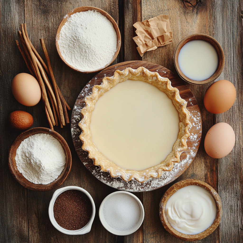 Christmas Eve Cinnamon-Vanilla Custard Pie ingredients