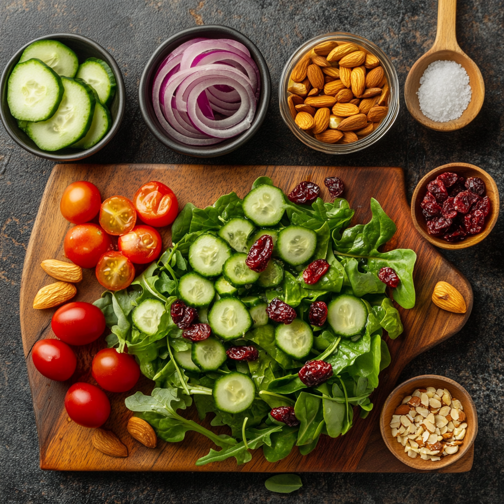 Christmas Salad with Honey Mustard ingredients