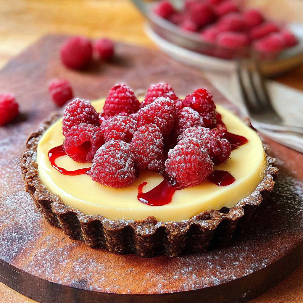 Christmas White Chocolate Raspberry Tart