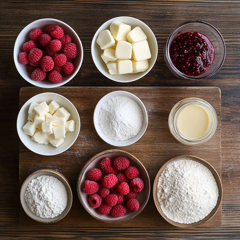 Christmas White Chocolate Raspberry Tart ingredients
