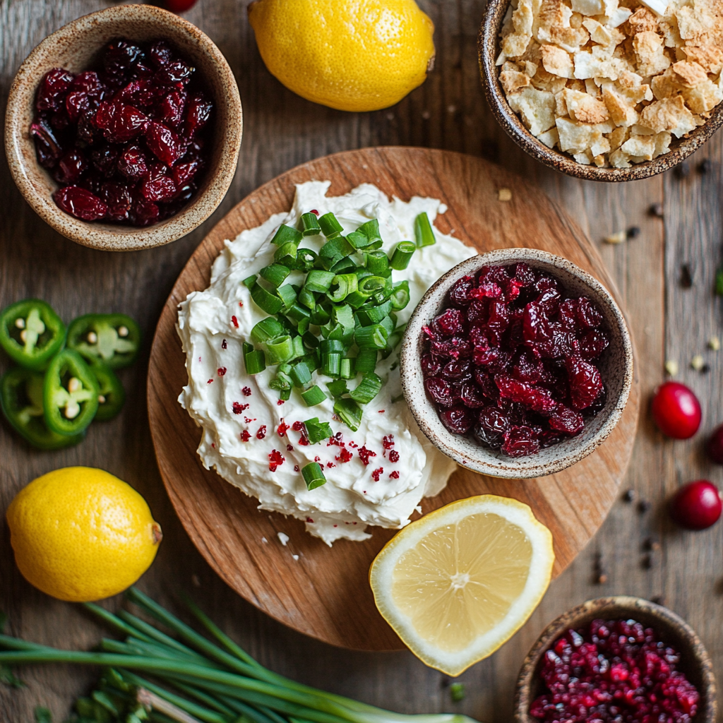 Christmas cranberry jalapeño cream cheese dip ingredients