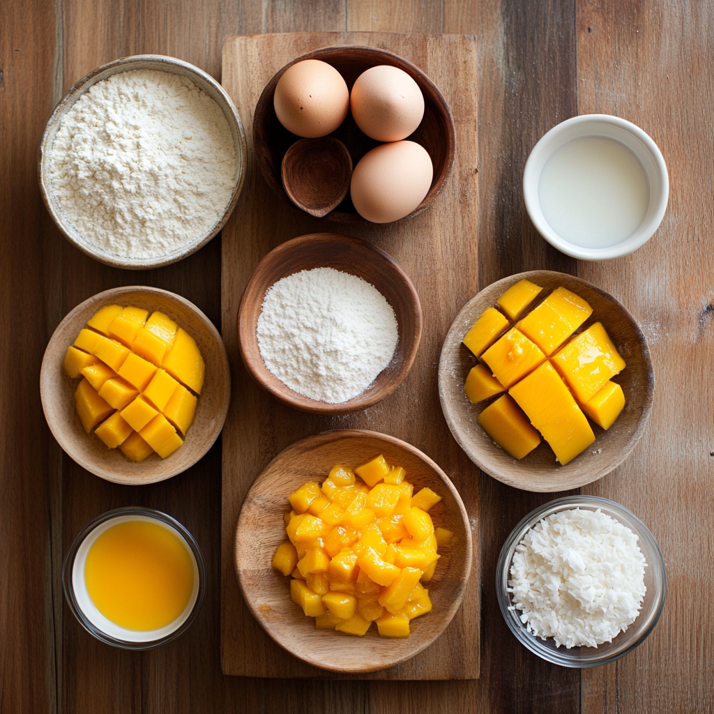 Coconut Mango Chiffon Cake ingredients