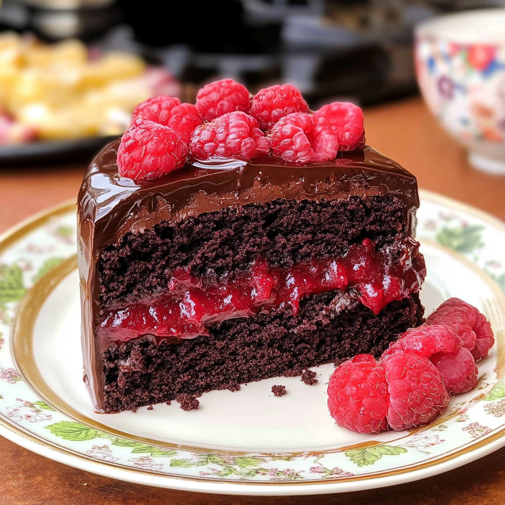 Dark Chocolate Raspberry Cake