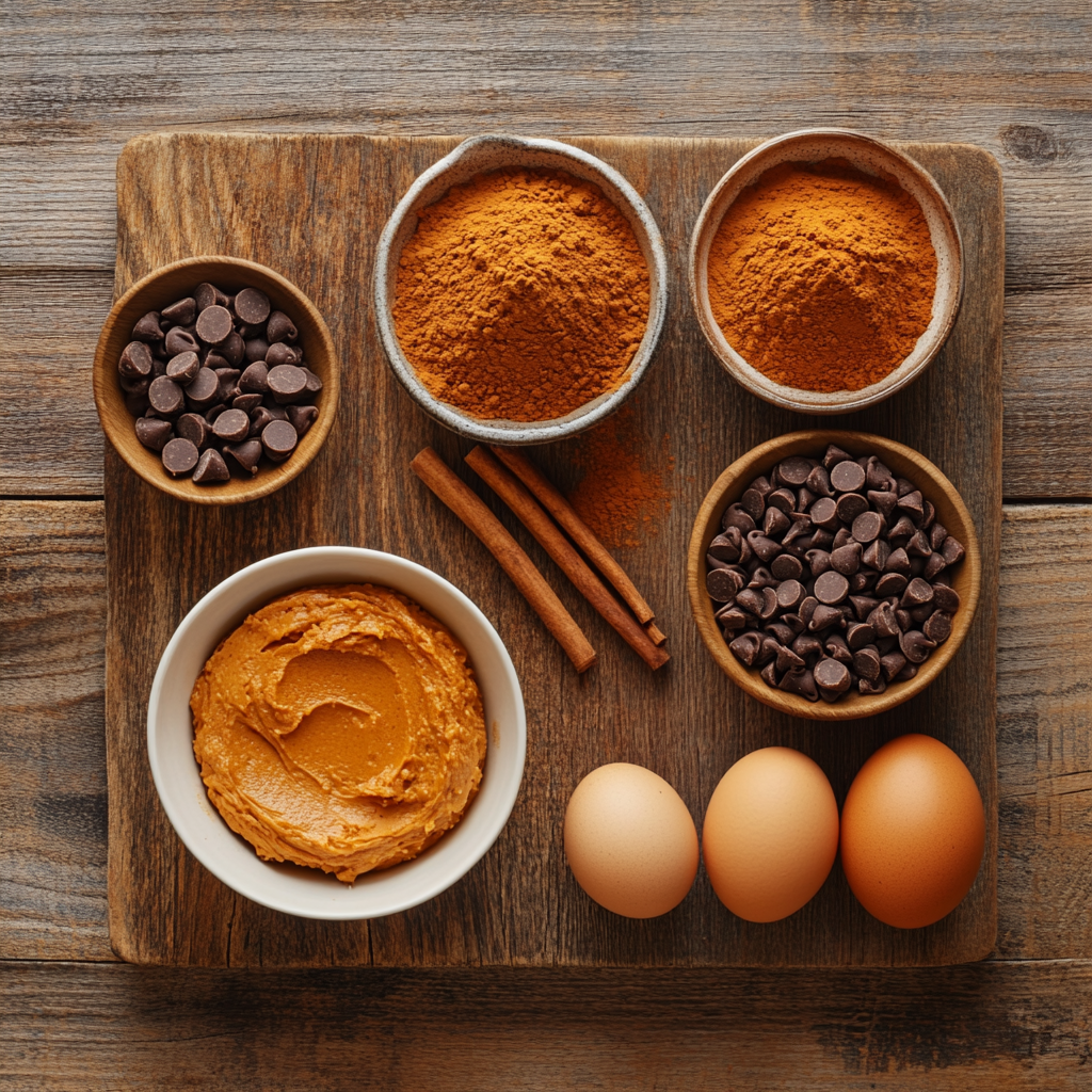 Easy Pumpkin Chocolate Cake Mix Cookies ingredients